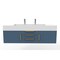 Castello Usa Nile 60" Wall Mounted Blue Vanity With White Top And Gold Handles CB-MC-60BLU-GLD-2053-WH - alternate 1